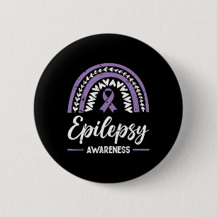 Macaron Rond 5 Cm Sensibilisation à l'épilepsie arc-en-cielSensibili