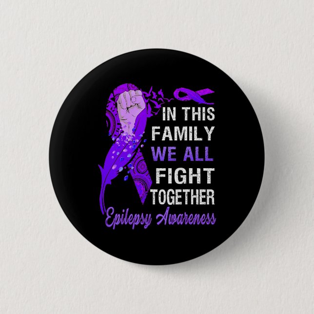 Macaron Rond 5 Cm Sensibilisation À L'Épilepsie Dans Cette Famille Q (Devant)