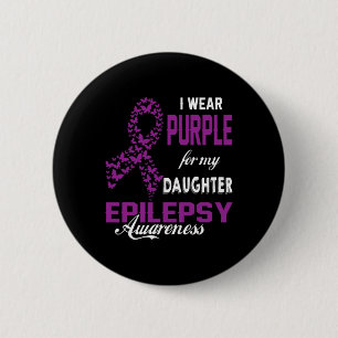 Macaron Rond 5 Cm Sensibilisation à l'épilepsie Je porte le violet p