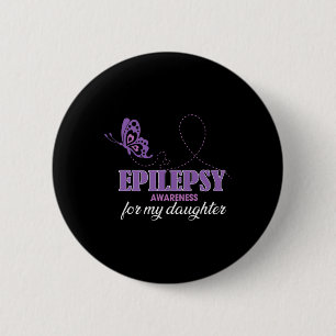 Macaron Rond 5 Cm Sensibilisation À L'Épilepsie Pour Ma Fille - Epil