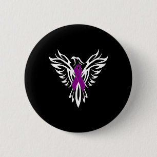 Macaron Rond 5 Cm Sensibilisation à l'épilepsie Ruban violet Phoenix