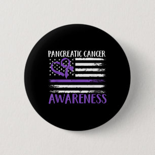 Macaron Rond 5 Cm Sensibilisation au cancer du drapeau américain