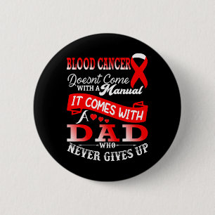 Macaron Rond 5 Cm Sensibilisation au cancer du sang Rouge Ruban Papa