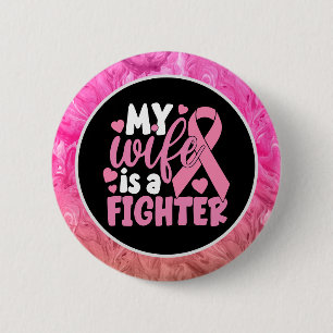 Macaron Rond 5 Cm Sensibilisation au cancer du sein rose Ma femme es