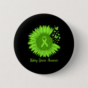 Macaron Rond 5 Cm Sensibilisation aux maladies du rein Tournesol Mam