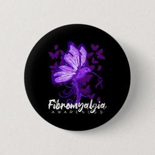Macaron Rond 5 Cm Sensibilisation Colibri tenant du ruban pourpre