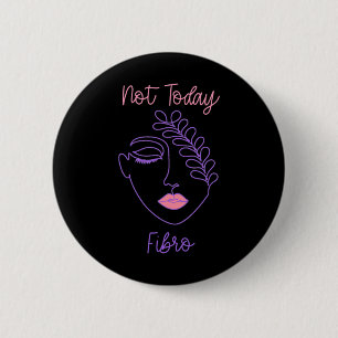Macaron Rond 5 Cm Sensibilisation Fibro violet femme Face Line Art