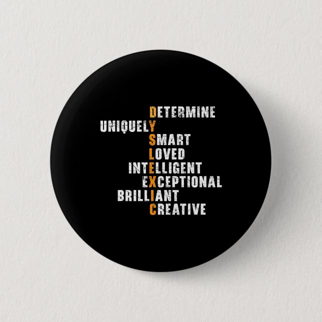 Macaron Rond 5 Cm Sensibilisation Lecture Trouble Apprentissage Hand (Devant)