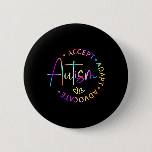 Macaron Rond 5 Cm Sensibilisation sur l'autisme Accepter Adapt Advoc