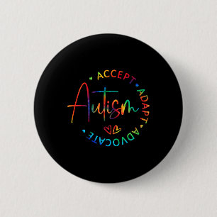 Macaron Rond 5 Cm Sensibilisation sur l'autisme Accepter Adapt Advoc
