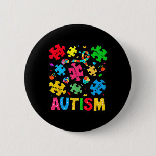 Macaron Rond 5 Cm Sensibilisation sur l'autisme Accepter Adapt Advoc