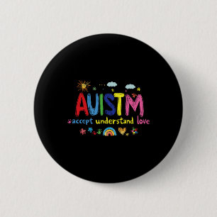 Macaron Rond 5 Cm Sensibilisation sur l'autisme - Accepter Comprendr