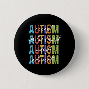 Macaron Rond 5 Cm Sensibilisation sur l'autisme Accepter Comprendre 
