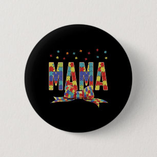 Macaron Rond 5 Cm Sensibilisation sur l'autisme Autisme Mama Accepte