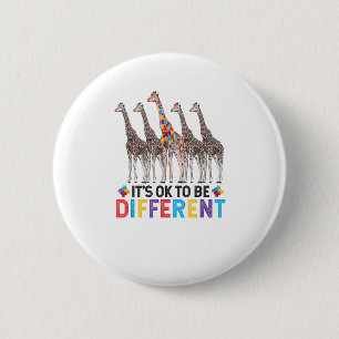Macaron Rond 5 Cm Sensibilisation sur l'autisme Cute Giraffe Animal 