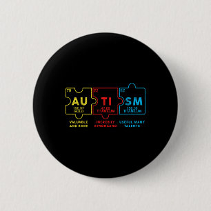 Macaron Rond 5 Cm Sensibilisation sur l'autisme Femmes Hommes Enfant