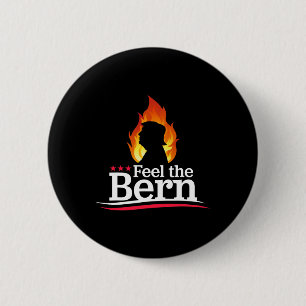 Macaron Rond 5 Cm Sentez Bernie - Campagne Logo Feu Flamboyant Trump