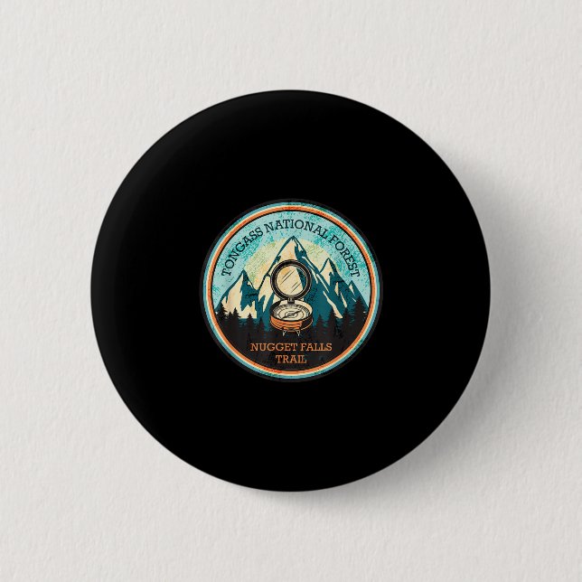 Macaron Rond 5 Cm sentier de Nugget Falls en Alaska  (Devant)