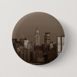 Macaron Rond 5 Cm Sepia New York