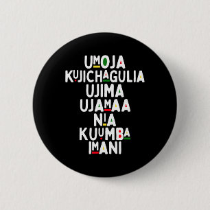 Macaron Rond 5 Cm Sept Principes De Kwanzaa African American Holiday