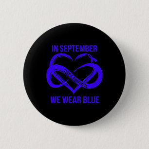 Macaron Rond 5 Cm Septembre Nous Portons Bleu Ataxia Sensibilisation