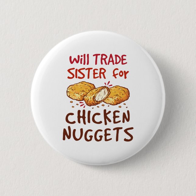 Macaron Rond 5 Cm Sera la soeur de poulet Nuggets Nugget Lover (Devant)