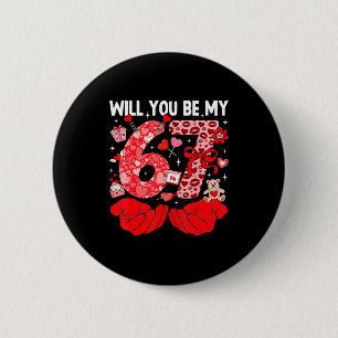 Macaron Rond 5 Cm Seras-Tu Ma Saint-Valentin Six Sept Drôle Mème 6 7