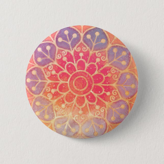 Macaron Rond 5 Cm Serene Mandala (Devant)