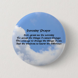 Macaron Rond 5 Cm Sérénité Prière Ciel Bleu Affirmation Bouton P