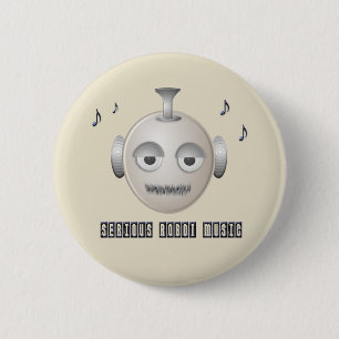 Macaron Rond 5 Cm Serious Robot Music - bouton