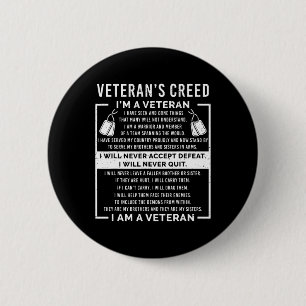 Macaron Rond 5 Cm Serment de Vétéran Patriote Guerre États-Unis Gran
