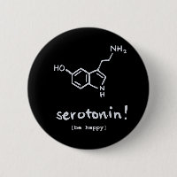 "Sérotonine : Bouton rond de la molécule heureuse"