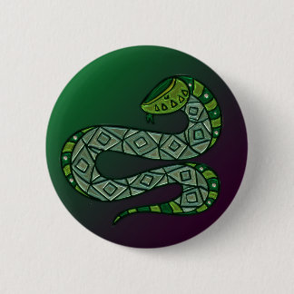Macaron Rond 5 Cm Serpent Cool Art Tribal Métallisé