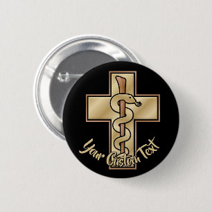 Macaron Rond 5 Cm Serpent sur Croix