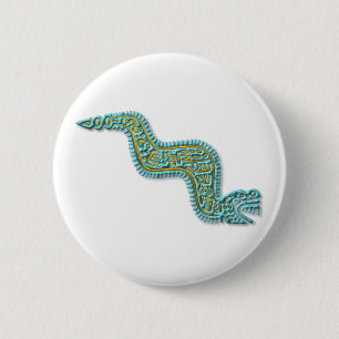 Macaron Rond 5 Cm Serpent-turquoise et or maya