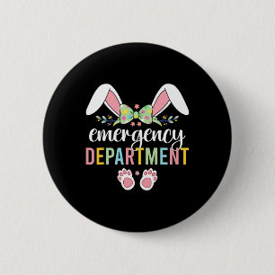 Macaron Rond 5 Cm Service D'Urgence Bunny Salle D'Urgence Er Infirmi
