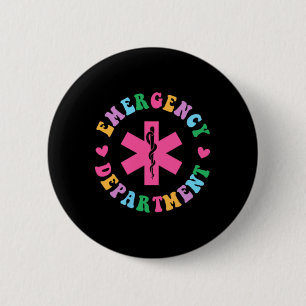 Macaron Rond 5 Cm Service D'Urgence Infirmière D'Urgence Infirmière