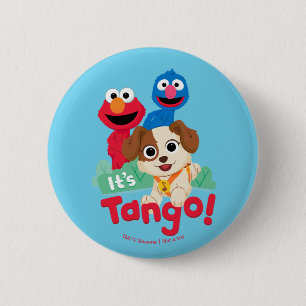 Macaron Rond 5 Cm Sesame Street   C'est Tango avec Elmo et Grover