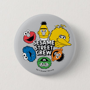 Macaron Rond 5 Cm Sesame Street Crew