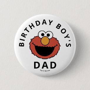 Macaron Rond 5 Cm Sesame Street Elmo - Premier Bouton d'anniversai