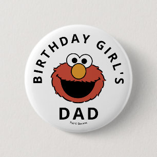 Macaron Rond 5 Cm Sesame Street Elmo - Premier Bouton d'anniversai