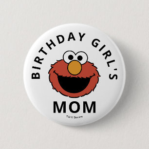 Macaron Rond 5 Cm Sesame Street Elmo - Premier Bouton de Maman