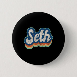 Macaron Rond 5 Cm Seth Prénom Garçon Style Vintage les années 70 80s