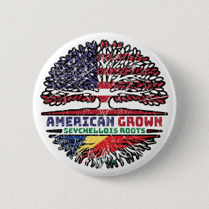 Macaron Rond 5 Cm Seychelles American États-Unis Tree Roots
