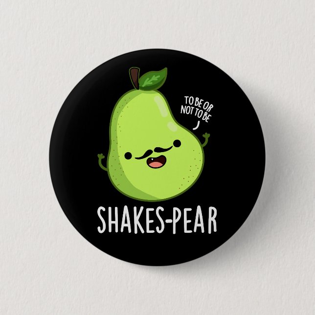 Macaron Rond 5 Cm Shakes pear Funny Pear Fruit Pun Dark BG (Devant)