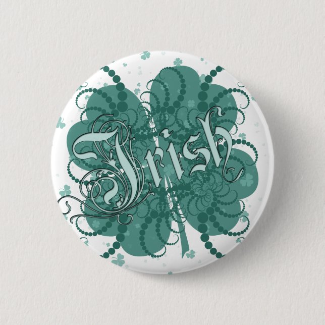 Macaron Rond 5 Cm Shamrock irlandais (Devant)