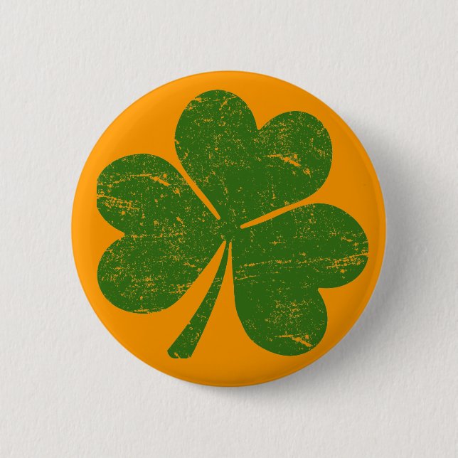 Macaron Rond 5 Cm Shamrock irlandais classique (Devant)