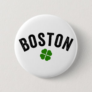 Macaron Rond 5 Cm Shamrock irlandais de Boston