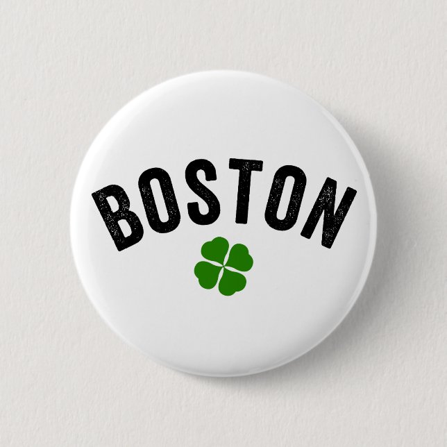 Macaron Rond 5 Cm Shamrock irlandais de Boston (Devant)