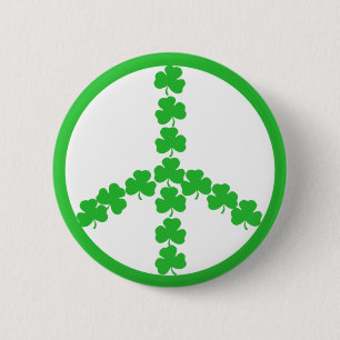 Macaron Rond 5 Cm Shamrock irlandais de paix
